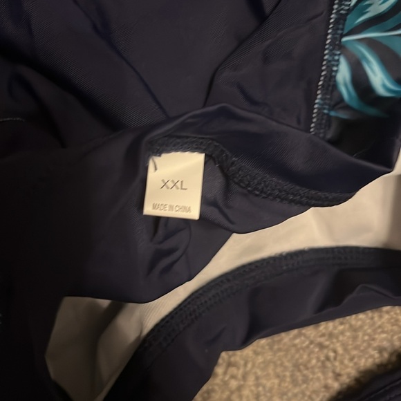 New ABALAGU swimsuit navy blue with built in Bralette. Boyfriend style bottoms - Picture 4 of 8